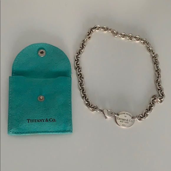 vintage Tiffany & Co RTT- Oval tag necklace -EUC - Picture 1 of 3